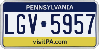 PA license plate LGV5957