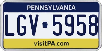 PA license plate LGV5958