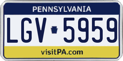 PA license plate LGV5959