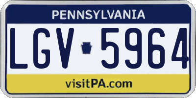 PA license plate LGV5964