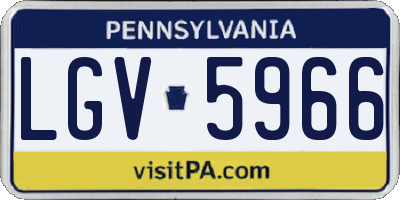 PA license plate LGV5966