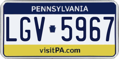 PA license plate LGV5967