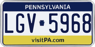 PA license plate LGV5968