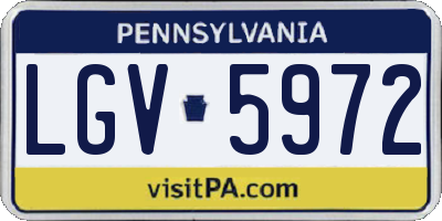 PA license plate LGV5972