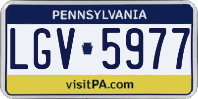 PA license plate LGV5977