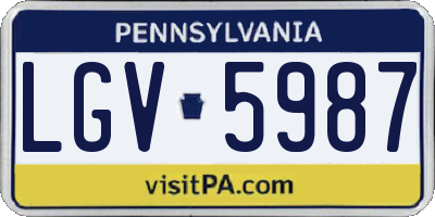 PA license plate LGV5987