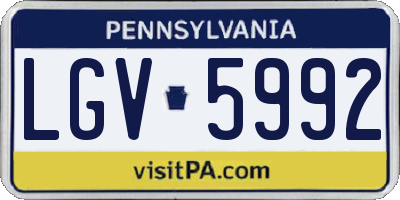 PA license plate LGV5992