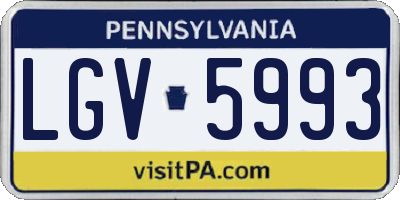 PA license plate LGV5993