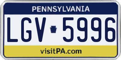 PA license plate LGV5996