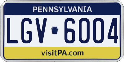PA license plate LGV6004
