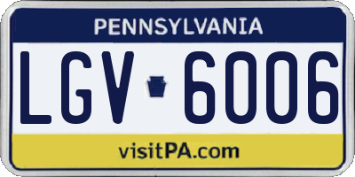 PA license plate LGV6006