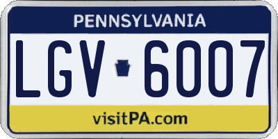PA license plate LGV6007