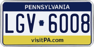 PA license plate LGV6008