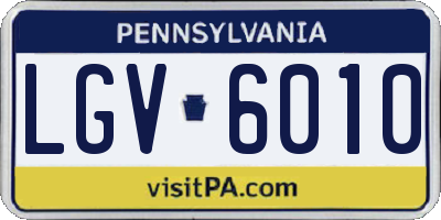 PA license plate LGV6010