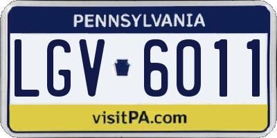 PA license plate LGV6011
