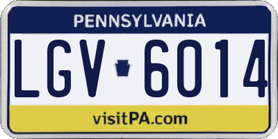 PA license plate LGV6014