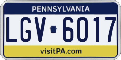PA license plate LGV6017