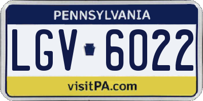 PA license plate LGV6022