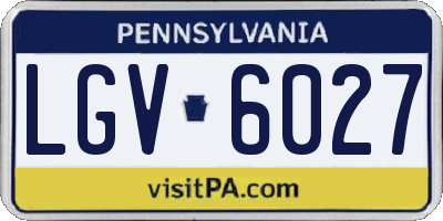 PA license plate LGV6027