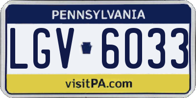 PA license plate LGV6033