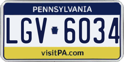 PA license plate LGV6034