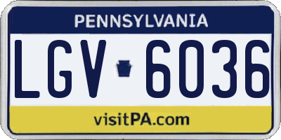 PA license plate LGV6036