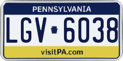 PA license plate LGV6038
