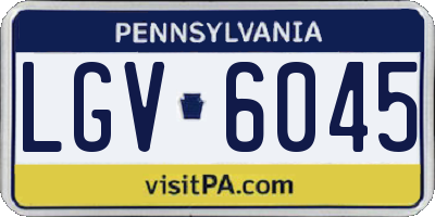 PA license plate LGV6045
