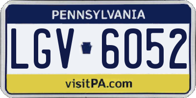 PA license plate LGV6052