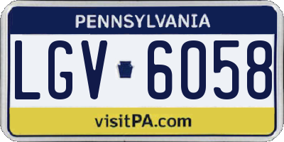 PA license plate LGV6058