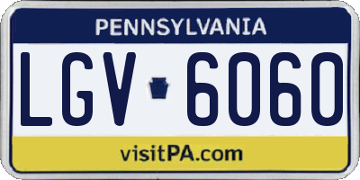 PA license plate LGV6060