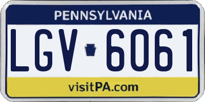 PA license plate LGV6061