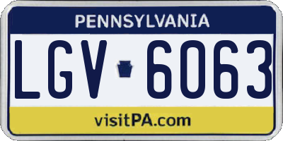 PA license plate LGV6063
