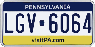 PA license plate LGV6064