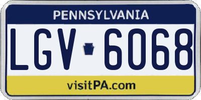 PA license plate LGV6068