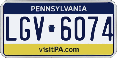 PA license plate LGV6074