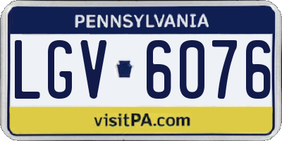 PA license plate LGV6076