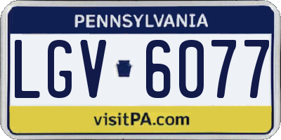 PA license plate LGV6077
