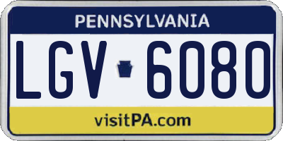 PA license plate LGV6080