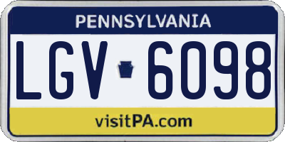 PA license plate LGV6098