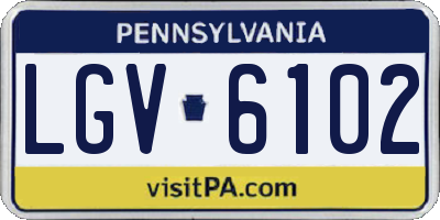 PA license plate LGV6102