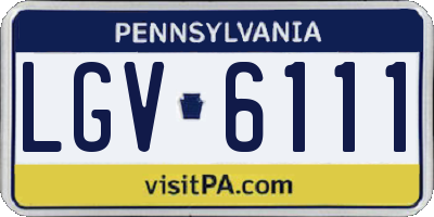 PA license plate LGV6111