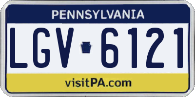 PA license plate LGV6121