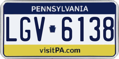 PA license plate LGV6138