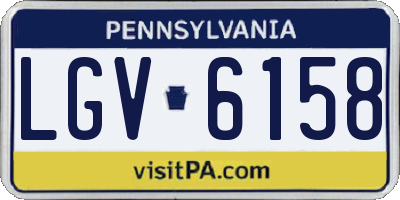 PA license plate LGV6158