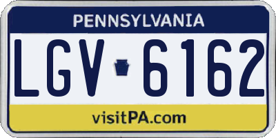 PA license plate LGV6162