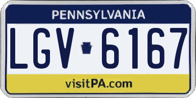 PA license plate LGV6167