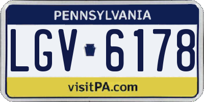 PA license plate LGV6178