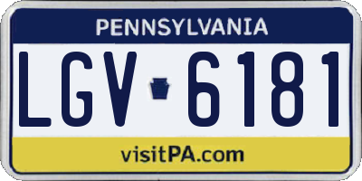 PA license plate LGV6181