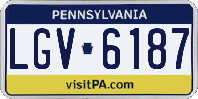 PA license plate LGV6187